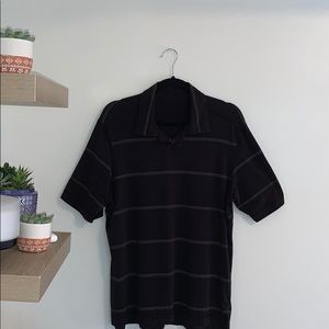 COPY - Lululemon Black Striped Polo Tee - Size L